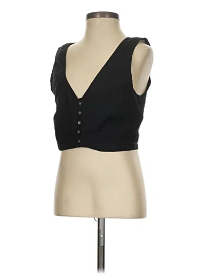 Pre-owned Madewell Tank Top Black Plunge Neckline Tops