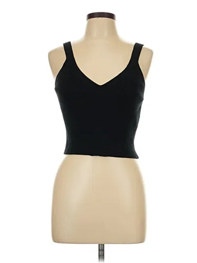 Pre-owned Madewell Tank Top Black Plunge Neckline Tops