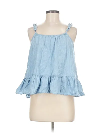 Pre-owned Madewell Tank Top Blue Halter Neckline Tops
