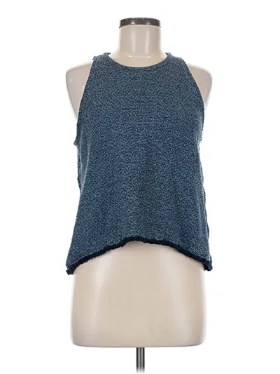 Pre-owned Madewell Tank Top Blue Halter Neckline Tops