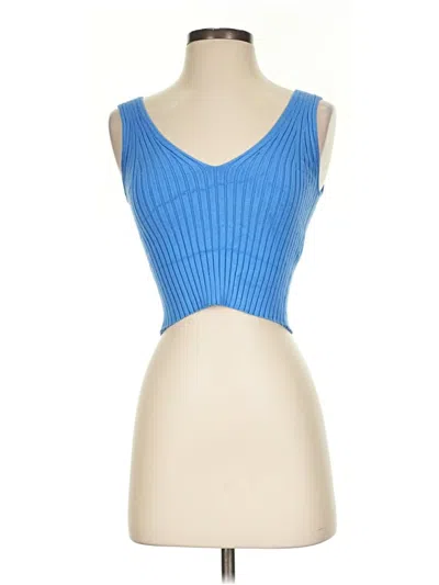 Pre-owned Madewell Tank Top Blue Strapless Neckline Tops