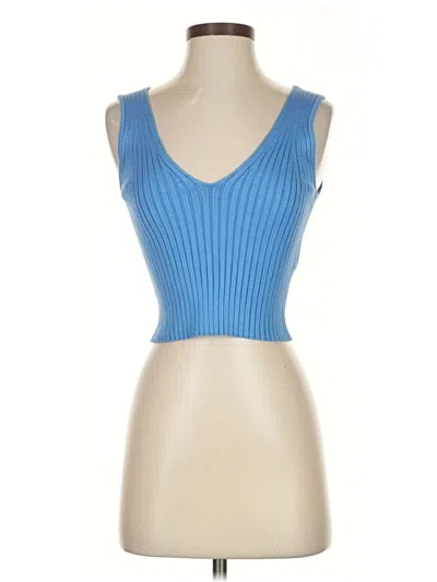 Pre-owned Madewell Tank Top Blue V Neck Tops