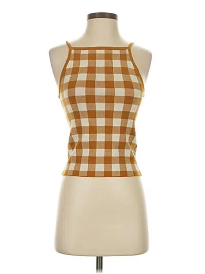 Pre-owned Madewell Tank Top Brown Halter Neckline Tops