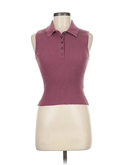Pre-owned Madewell Tank Top Burgundy Collared Neckline Tops