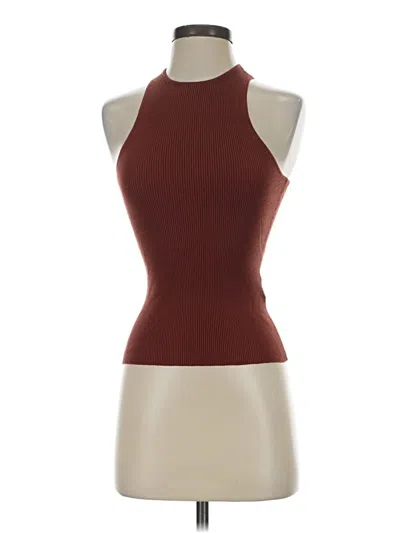 Pre-owned Madewell Tank Top Burgundy Halter Neckline Tops