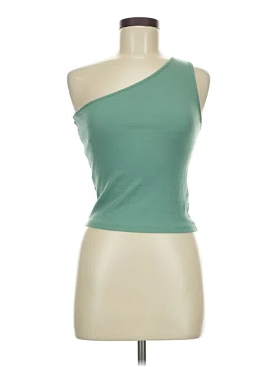 Pre-owned Madewell Tank Top Green One Shoulder Neckline Tops