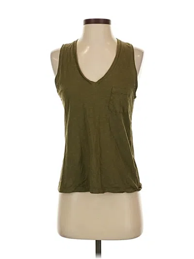 Pre-owned Madewell Tank Top Green Plunge Neckline Tops