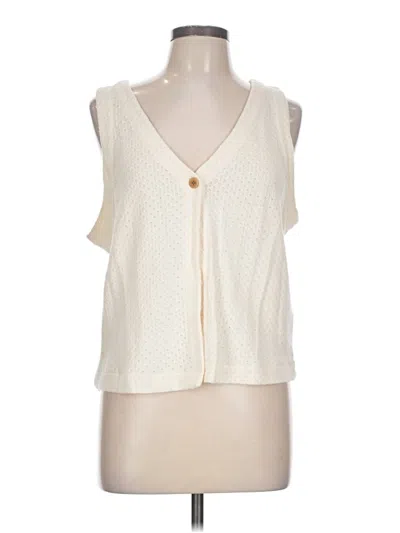 Pre-owned Madewell Tank Top Ivory Plunge Neckline Tops