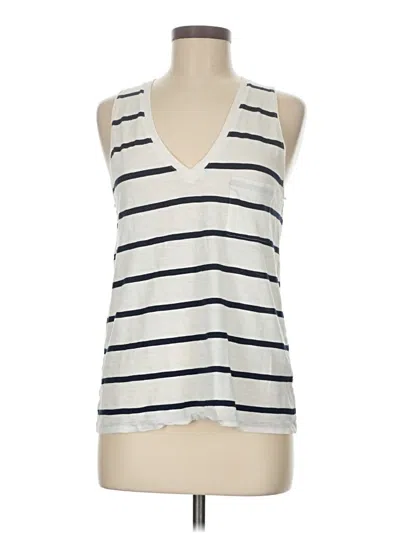 Pre-owned Madewell Tank Top Ivory Plunge Neckline Tops In White