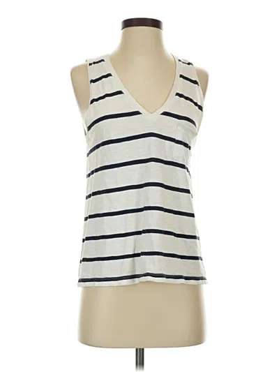Pre-owned Madewell Tank Top Ivory Plunge Neckline Tops In White