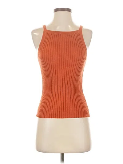 Pre-owned Madewell Tank Top Orange Halter Neckline Tops