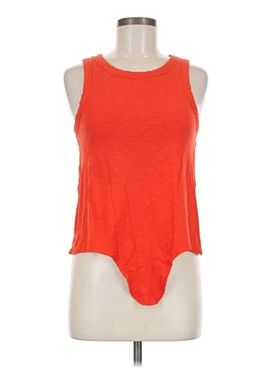 Pre-owned Madewell Tank Top Orange Halter Neckline Tops