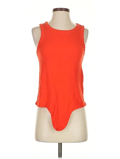 Pre-owned Madewell Tank Top Orange Halter Neckline Tops