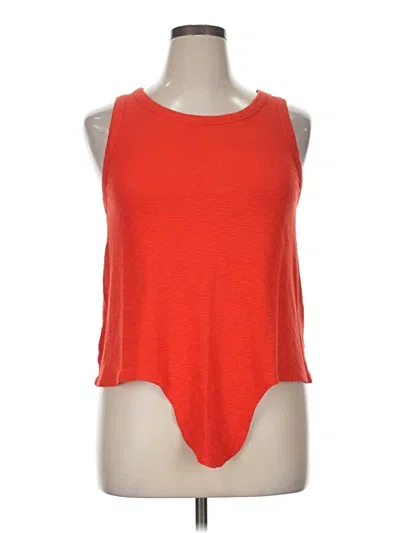 Pre-owned Madewell Tank Top Orange Halter Neckline Tops