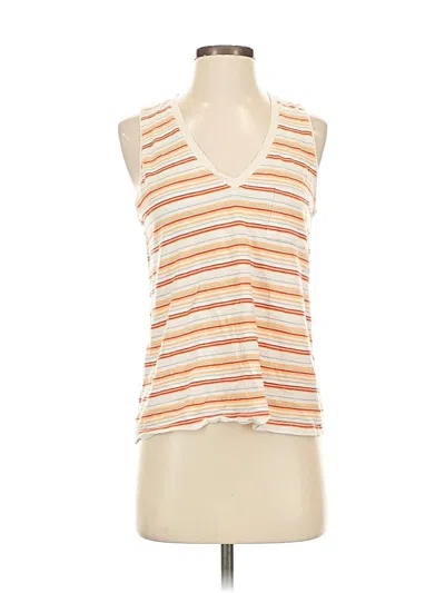 Pre-owned Madewell Tank Top Orange Plunge Neckline Tops