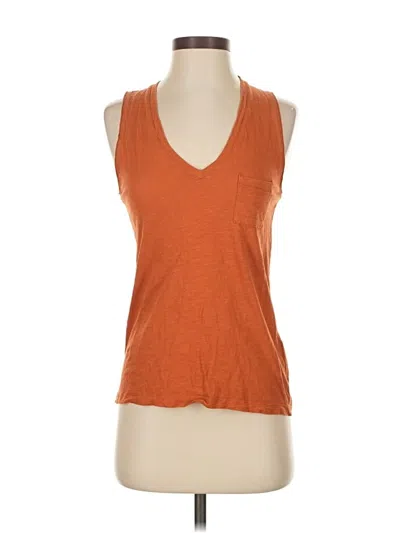 Pre-owned Madewell Tank Top Orange Plunge Neckline Tops