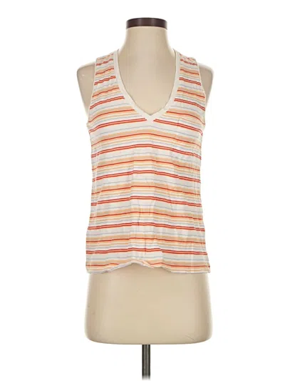 Pre-owned Madewell Tank Top Orange Plunge Neckline Tops