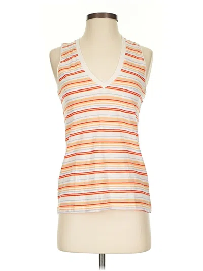 Madewell Tank Top Orange Plunge Neckline Tops In Multi