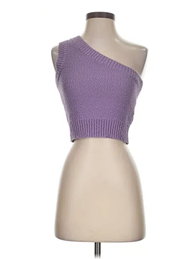 Pre-owned Madewell Tank Top Purple One Shoulder Neckline Tops