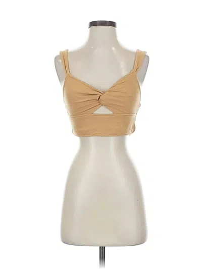 Pre-owned Madewell Tank Top Tan Strapless Neckline Tops In Brown