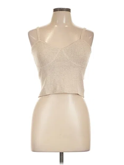 Pre-owned Madewell Tank Top Tan Strapless Neckline Tops In Brown