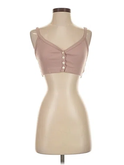Pre-owned Madewell Tank Top Tan Strapless Neckline Tops In Brown