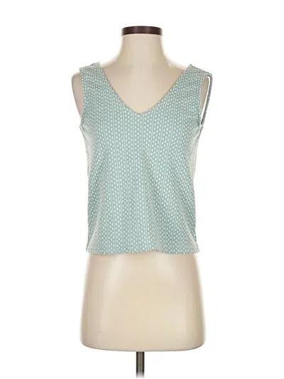 Pre-owned Madewell Tank Top Teal Plunge Neckline Tops In Blue