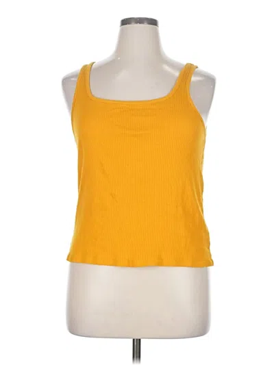 Pre-owned Madewell Tank Top Yellow Halter Neckline Tops