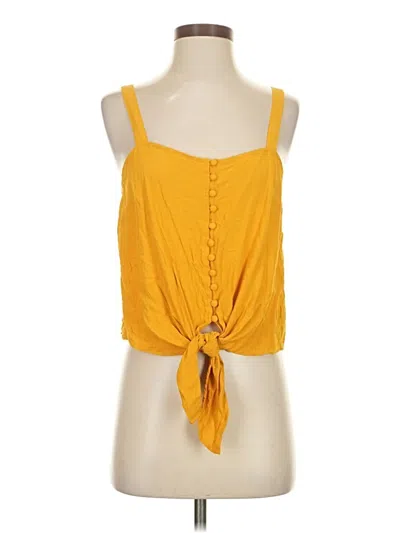 Pre-owned Madewell Tank Top Yellow Halter Neckline Tops
