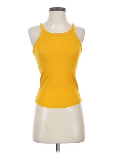 Pre-owned Madewell Tank Top Yellow Halter Neckline Tops