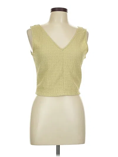 Pre-owned Madewell Tank Top Yellow Plunge Neckline Tops