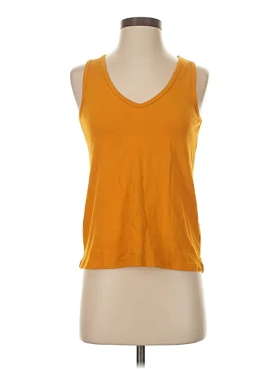 Pre-owned Madewell Tank Top Yellow Plunge Neckline Tops