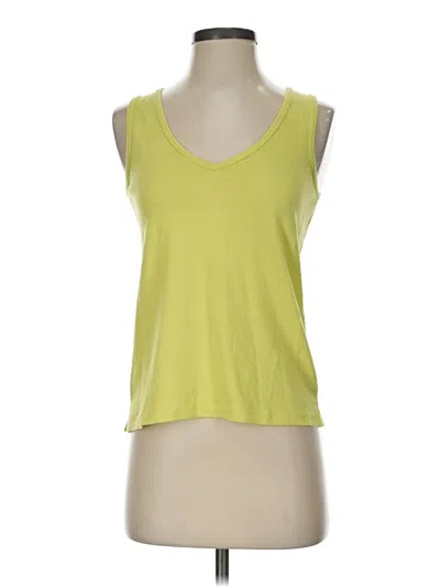 Pre-owned Madewell Tank Top Yellow Plunge Neckline Tops