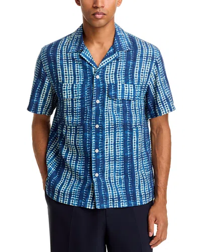 Madewell Tencel Blend Short Sleeve Shirt In Blue