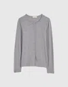 Madewell Textural Cutaway Crewneck Cardigan In Gray