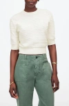 Madewell Textural Stitch Cotton Sweater In Ivory