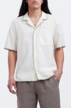 Madewell Textured Gauze Easy Short Sleeve Button-up Shirt In Parchment