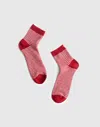 Madewell Textured-knit Ankle Socks In Red