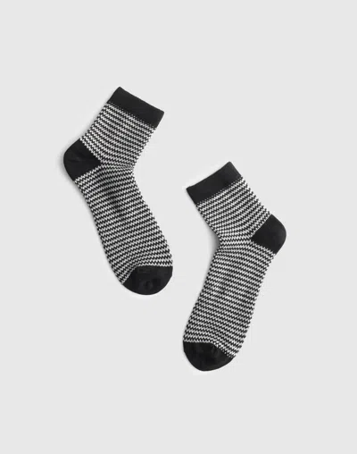 Madewell Textured-knit Ankle Socks In Black