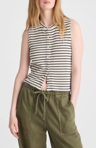 Madewell Textured Knit Button Front Shell Top In Multi