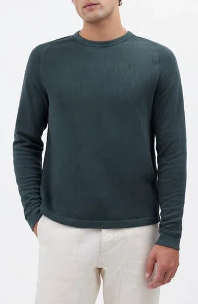 Madewell Textured Long Sleeve T-shirt In Green