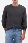 Madewell Textured Long Sleeve T-shirt In Black