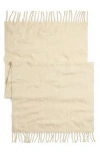Madewell Textured Solid Contrast Fringe Scarf In Alabaster