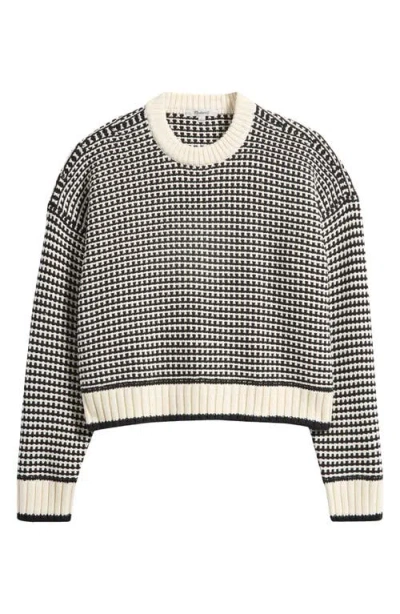 Madewell Textured Stitch Cotton Crewneck Sweater In Multi