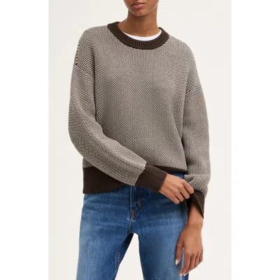 Madewell Textured Stitch Crewneck Sweater In Gray