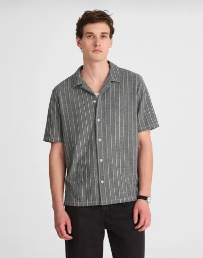 Madewell Textured Stripe Camp-collar Shirt In Blue