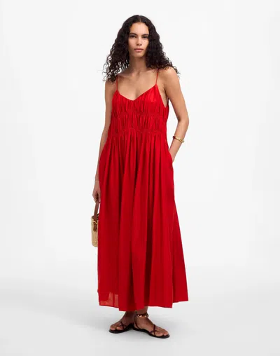 MADEWELL TEXTURED V-NECK MIDI DRESS