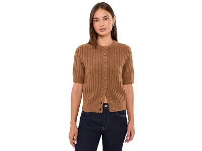Madewell Textured-stitch Cardigan In Cozy Cotton Women's Sweater Pecan Shell: Lg (women's 10-12), Cotton/elas In Brown