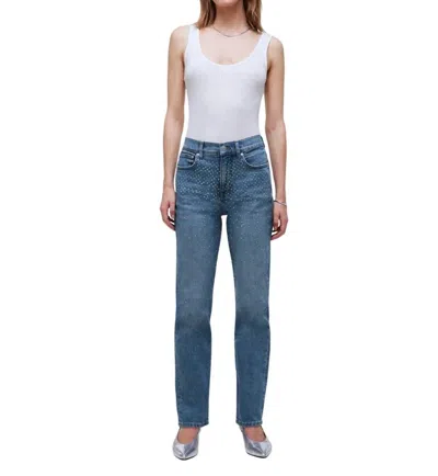 Madewell The '90s Straight Jean With Rhinestones In Blue
