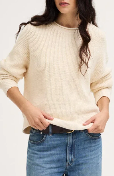 Madewell The Arden Crewneck Cotton Sweater In Canvas